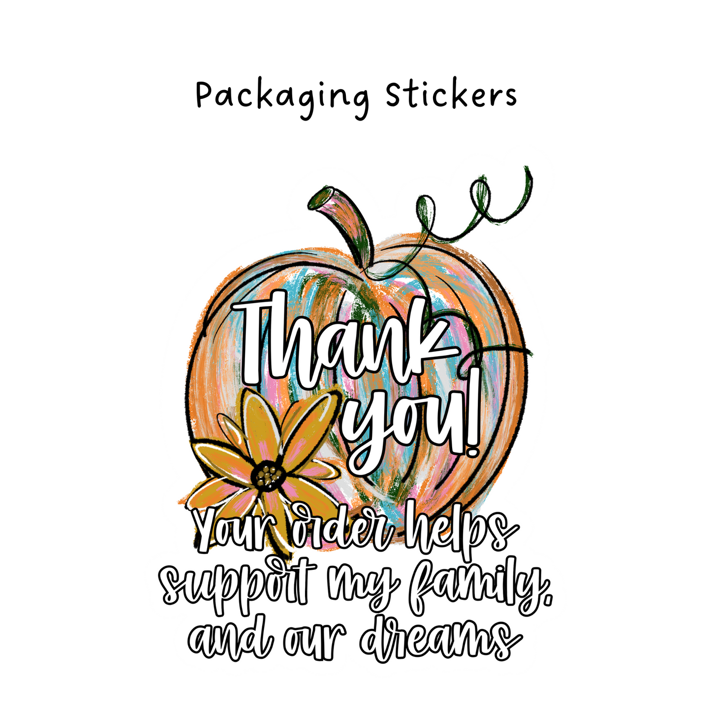 Thank You Pumpkin Packaging Sticker
