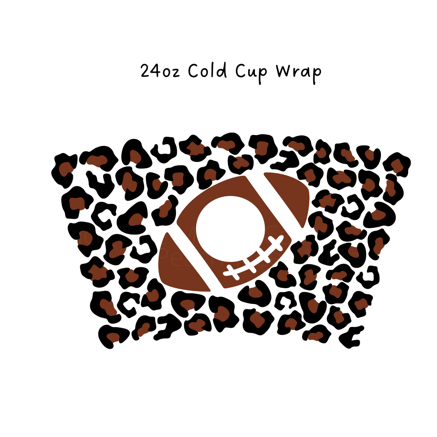 Leopard Football 24oz Cold Cup Wrap