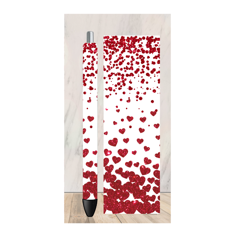 Red and White Hearts Pen Wrap