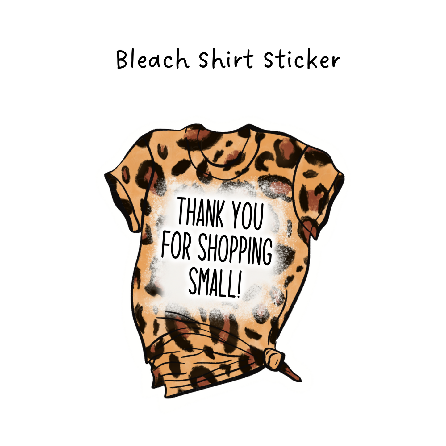 Thank you Leopard Shirt  Packaging Sticker