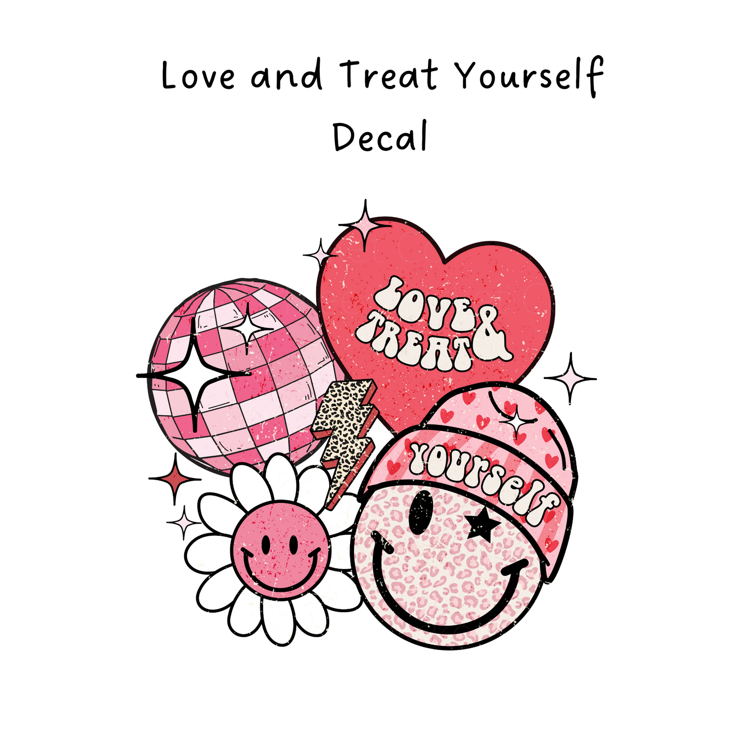 Love and Treat Yourself Cold Cup or Beer Glass Decal