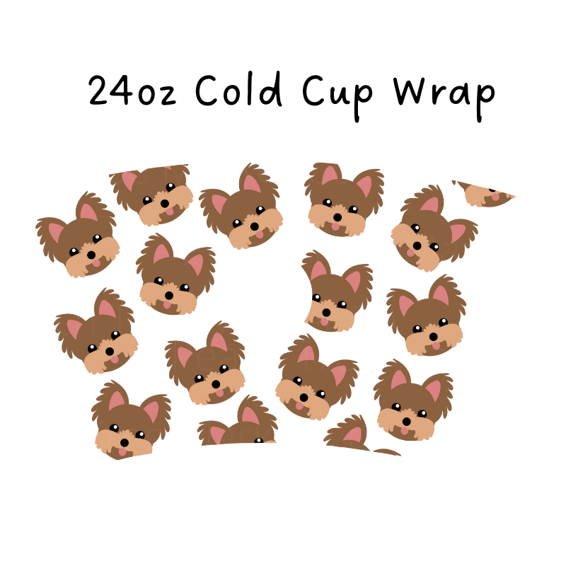 Yorkie 24 OZ Cold Cup Wrap