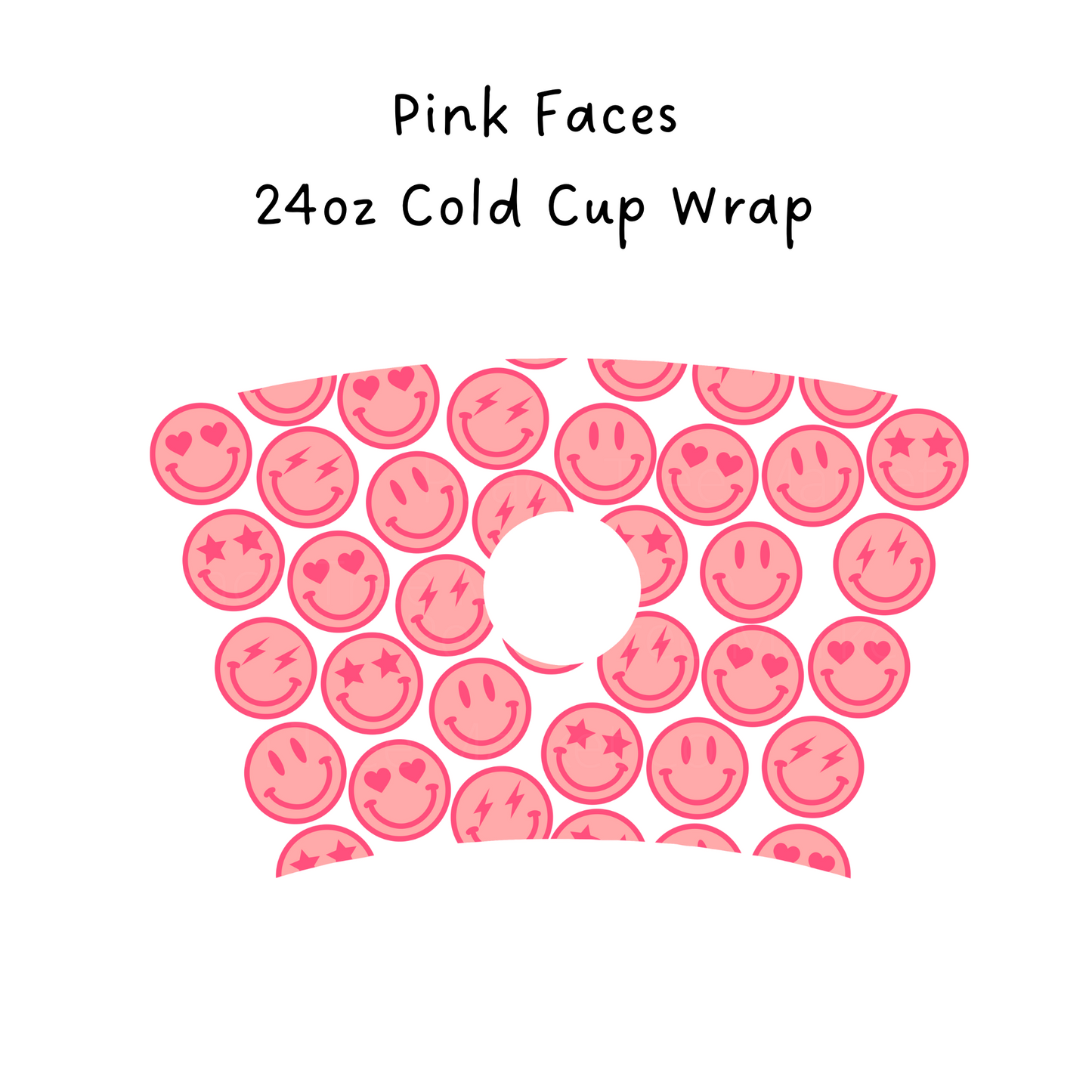 Pink Faces 24oz Cold Cup Wrap