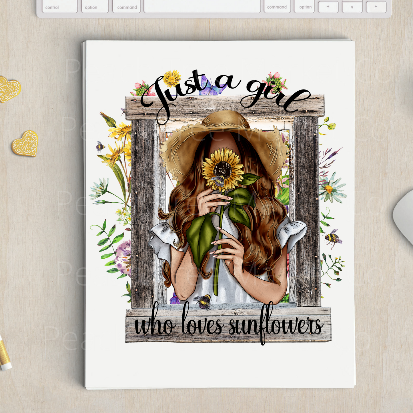 Just a Girl Who Loves Sunflowers Sublimation Transfer