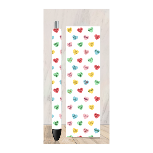 Colorful Candy Hearts Pen Wrap