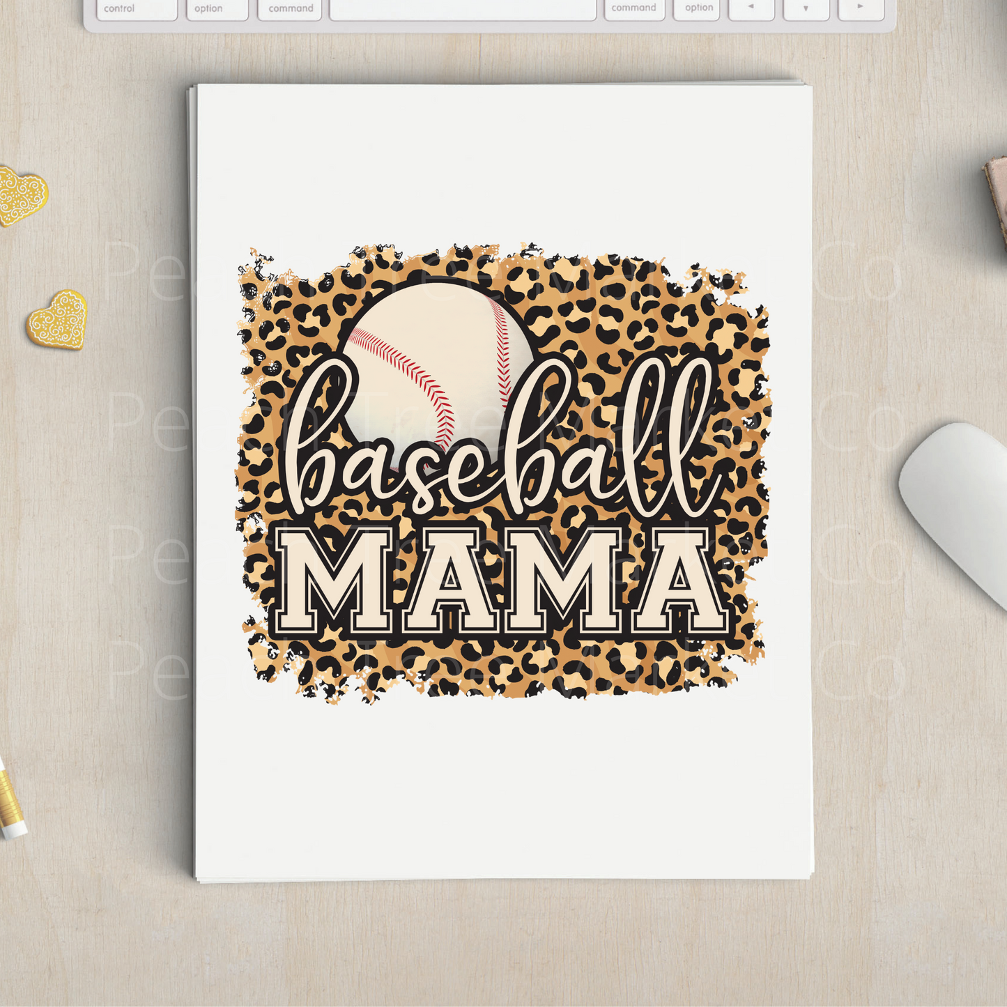 Leopard Baseball Mama Ready To Press Sublimation Transfer