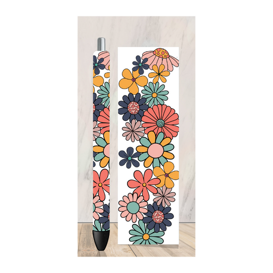 Rainbow Floral Pen Wrap