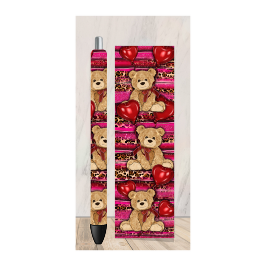 Valentine's Bear 2 Pen Wrap