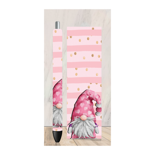 Gnome Pink Stripes Pen Wrap