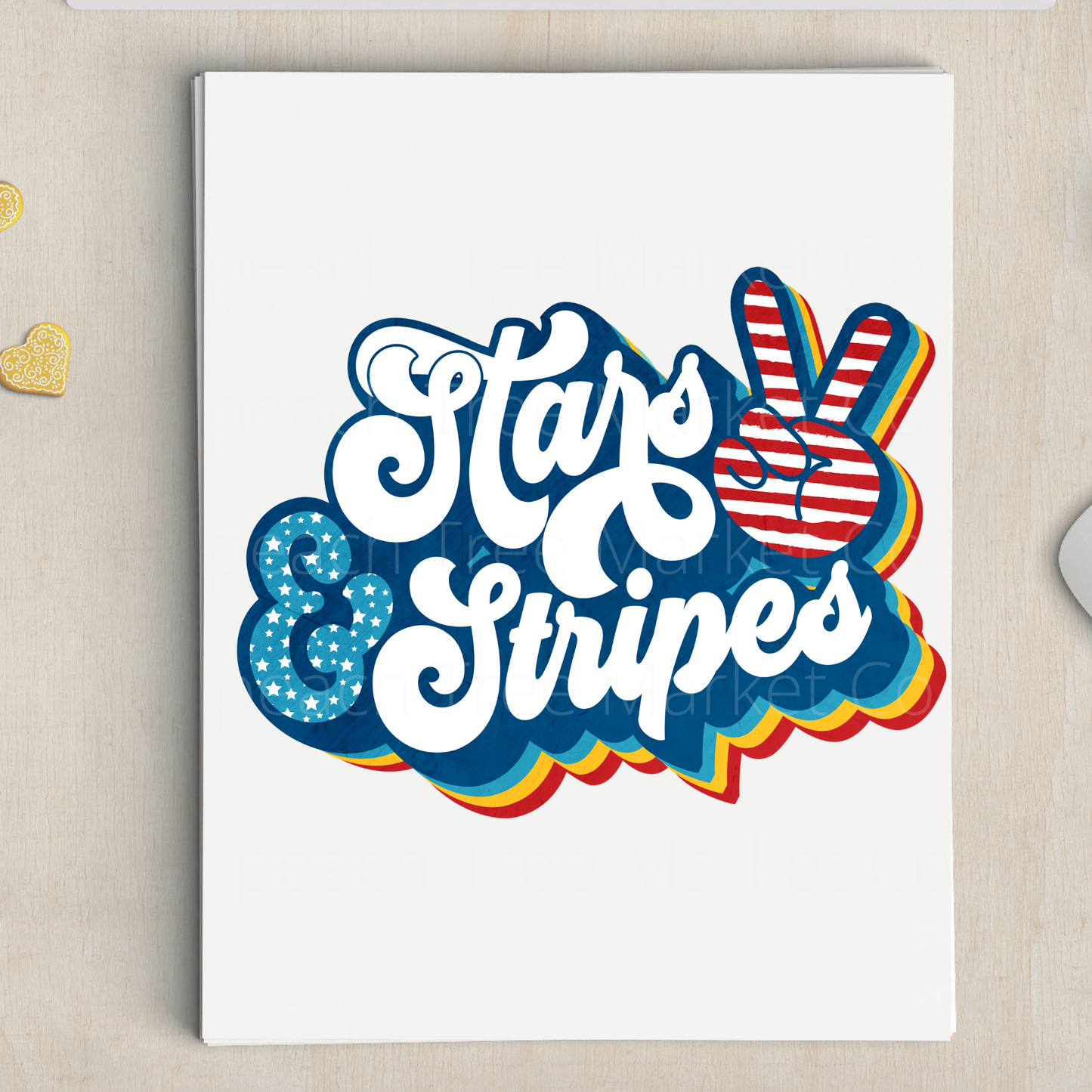 Stars and Stripes Ready To Press Sublimation Transfer
