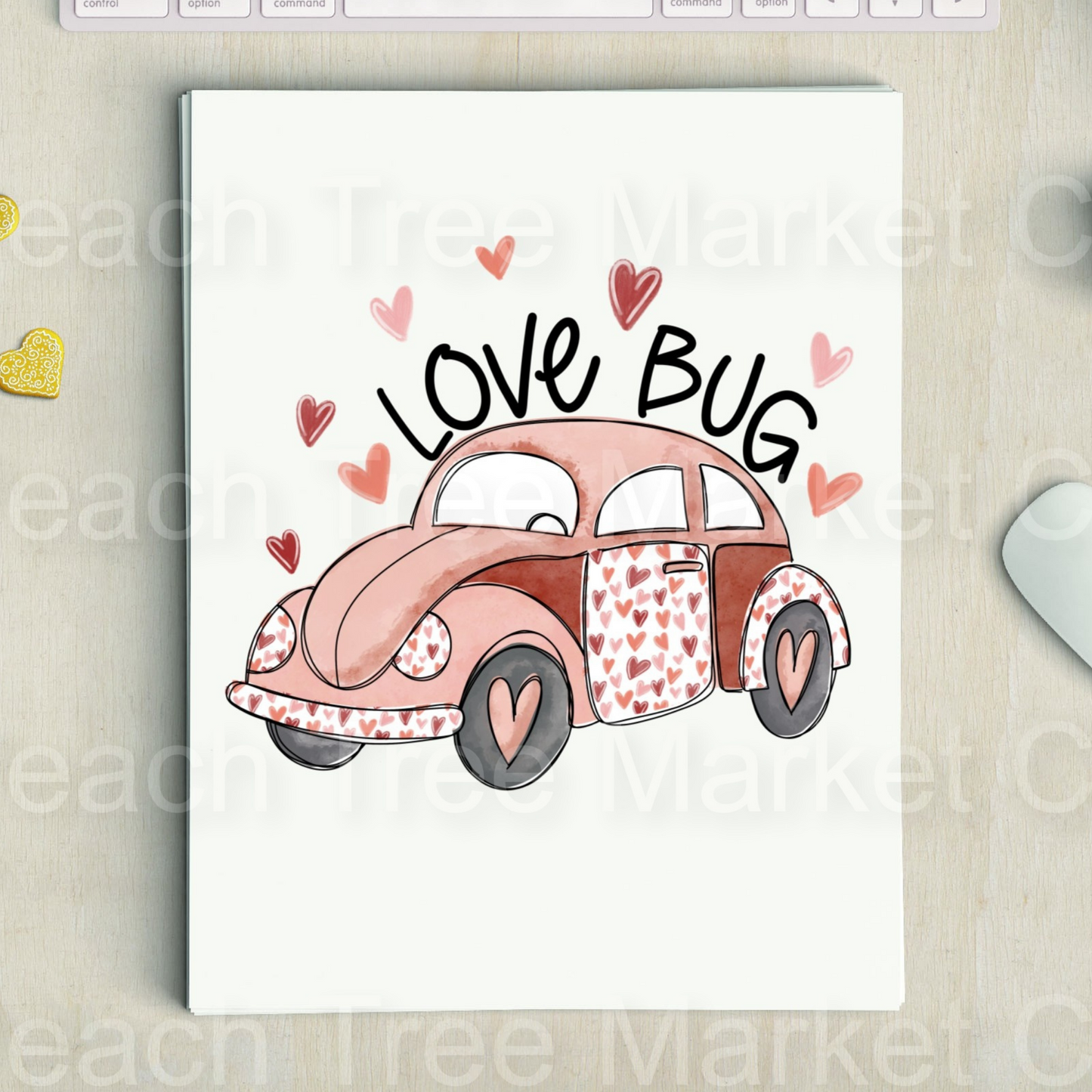 Love Bug Valentines Day Ready to Press Sublimation Transfer