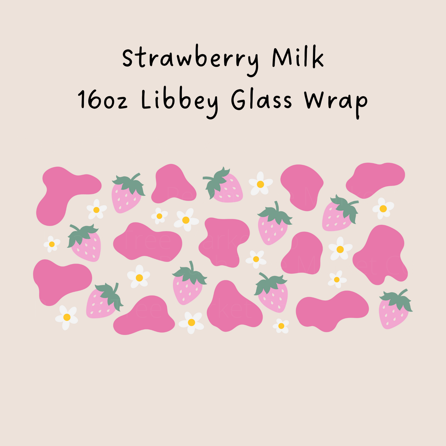 Strawberry Milk 16 Oz Libbey Beer Glass wrap