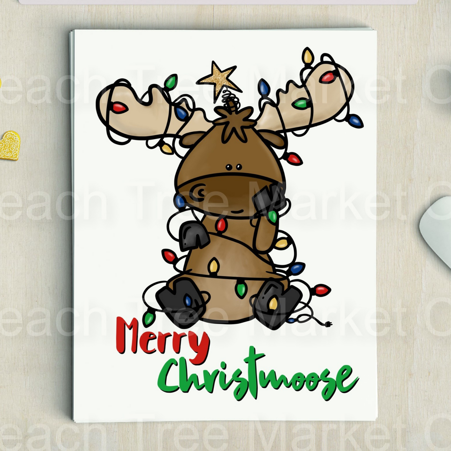 Merry Christmoose Holiday Christmas Ready To Press Sublimation Transfers Draft